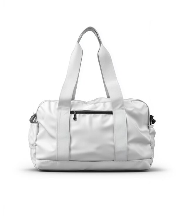 White yoga duffle bag